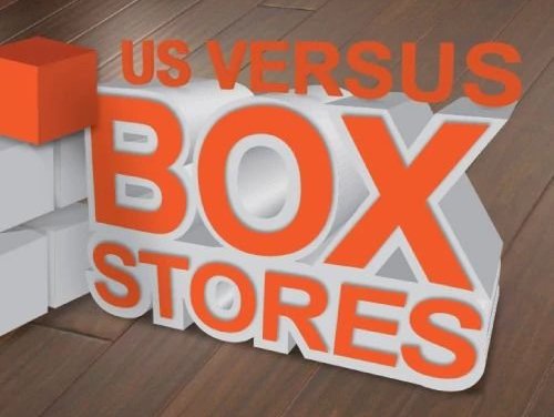 us vs box stores graphic from Nationwide Carpet in Mount Juliet